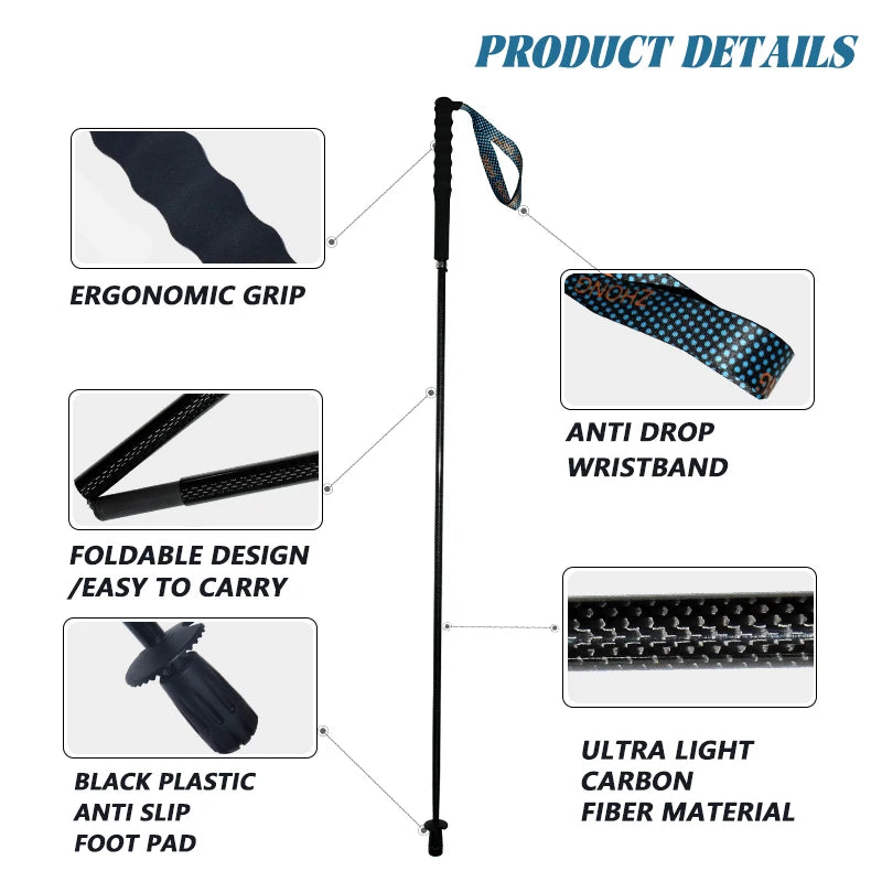 Ol healing Carbon Fiber Collapsible Lightweight Trekking Poles