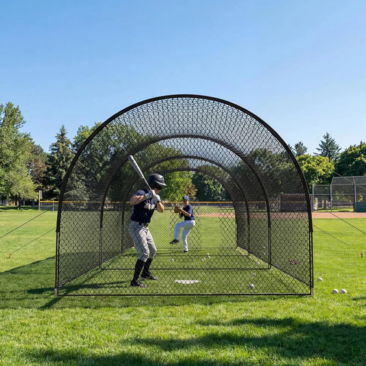 HiMISS Baseball Batting Cage With Frame And Net Outdoor Training