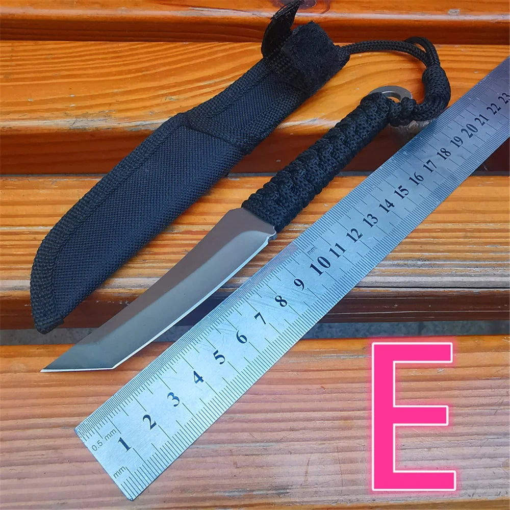 Fixed Blade Bowie Hunting Knife With Sheath For Survival Camping