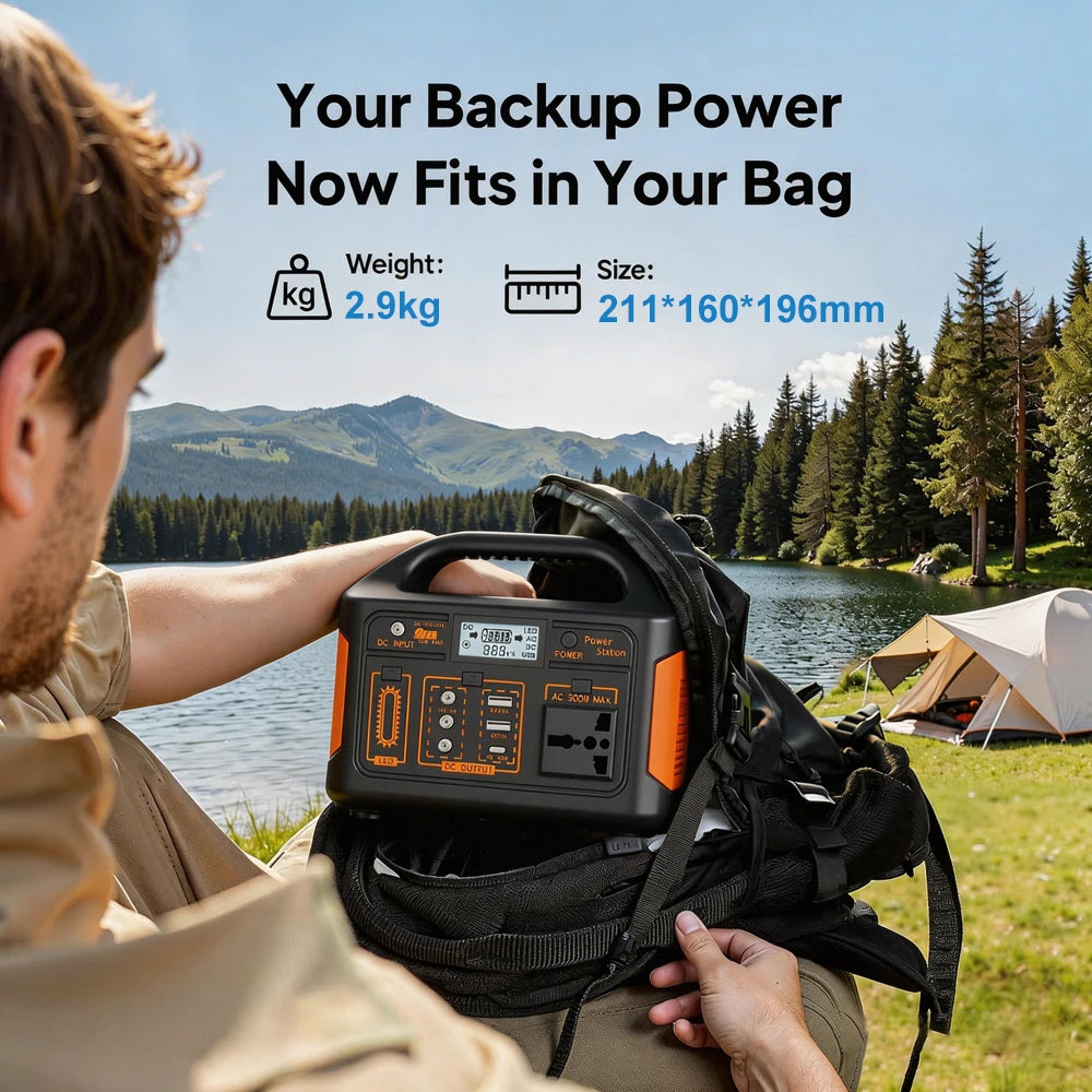 GaiaRay Portable LiFePO4 Power Station for Camping and Emergency Backup