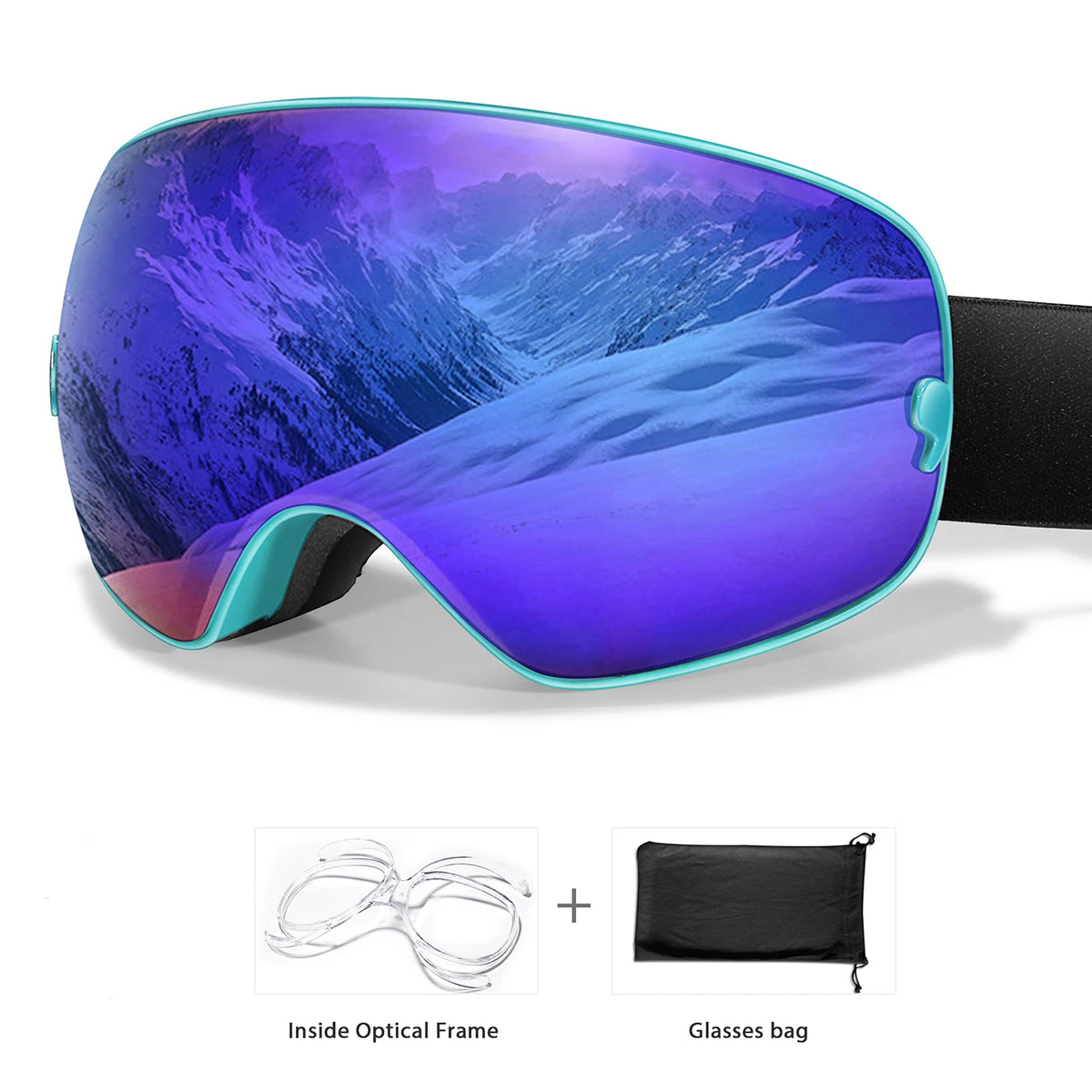 Winter UV400 Anti-Fog Ski Goggles Featuring Durable Polycarbonate Lenses