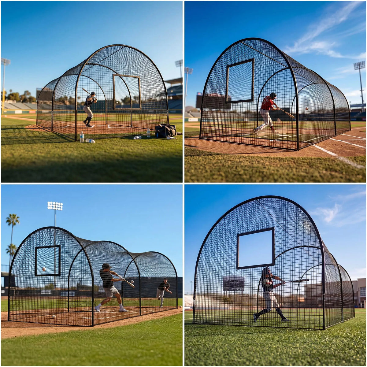 HiMISS Baseball Batting Cage With Frame And Net Outdoor Training