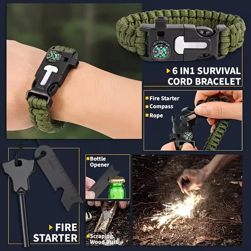 217-Piece Survival Kit First Aid Tools Molle Bag Outdoor Hiking
