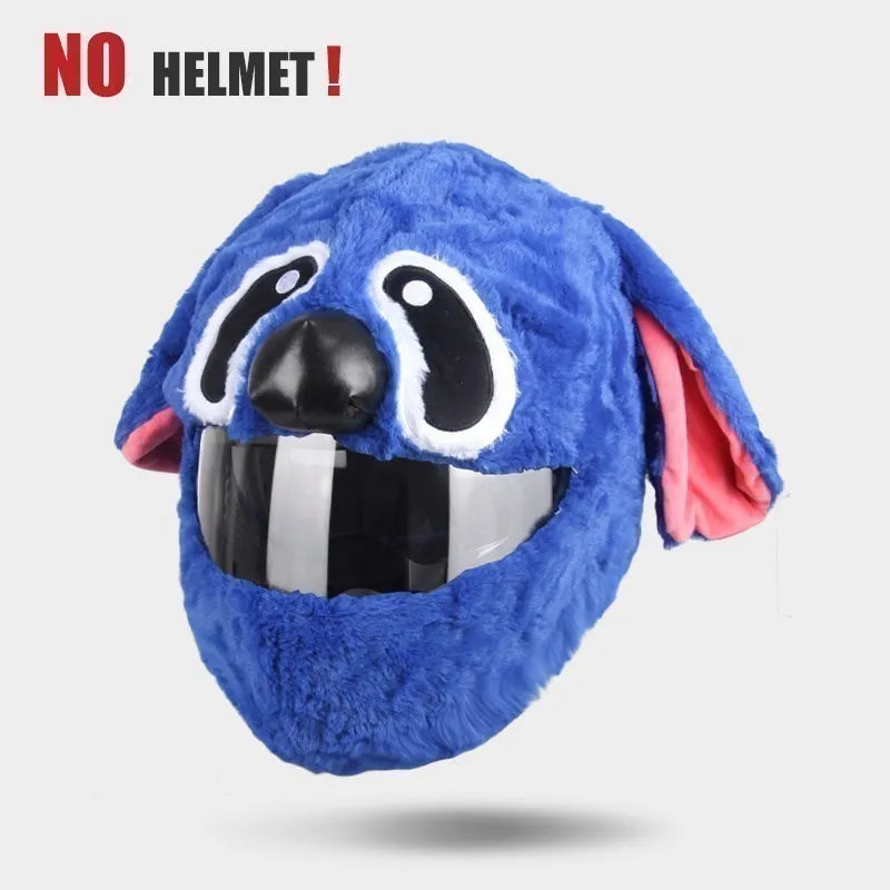 UCHOOSE Cartoon Plush Motorcycle Helmet Cover With Large Flexible Ears
