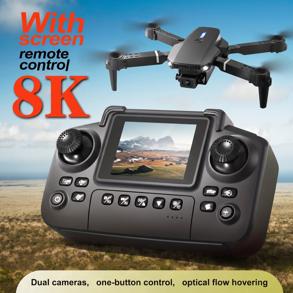Compact Foldable Drone Featuring Dual Camera And Intelligent Return