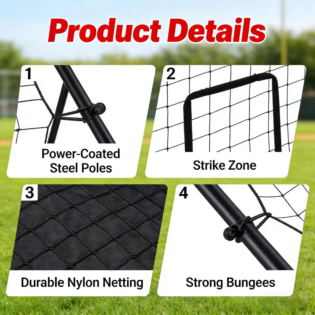 Himiss Three Zone Softball Rebounder Net For Pitch Training