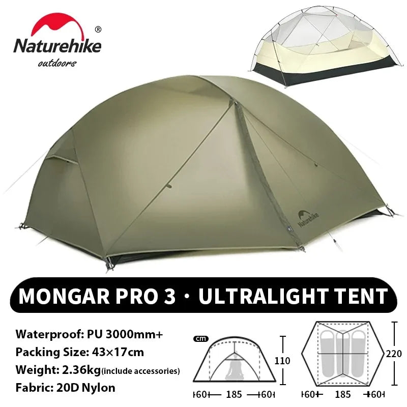 Naturehike Mongar PRO Waterproof Backpacking Camping Tent