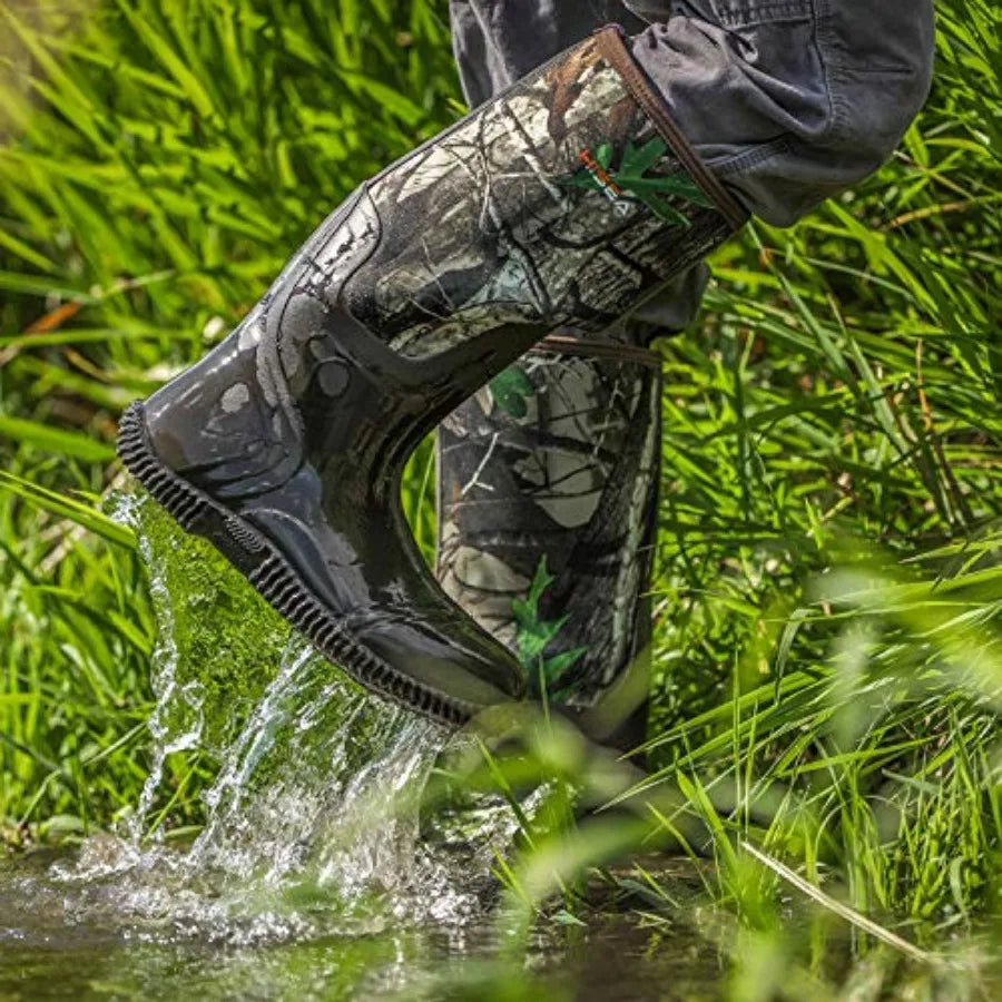 HISEA Mens Waterproof Insulated Rubber Boots For Outdoor Adventures