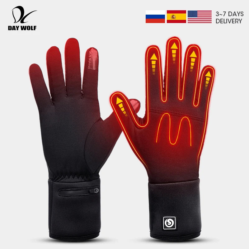 Day Wolf Heated Gloves Liner Winter Rechargeable Warm Skiing Sports