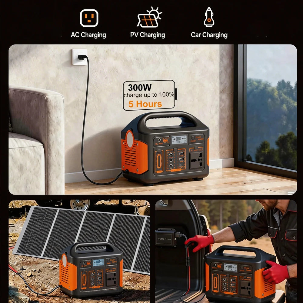 GaiaRay Portable LiFePO4 Power Station for Camping and Emergency Backup